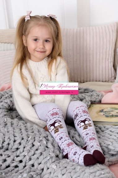 Колготки Лиса детские плюш - розовый