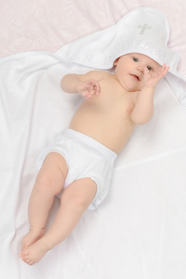 Пеленка крестильная с капюшоном арт. УГ-КР-002 - белый