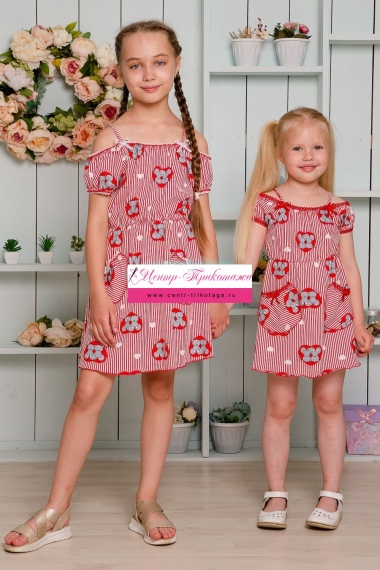 Платье детское - красный №Н-5119