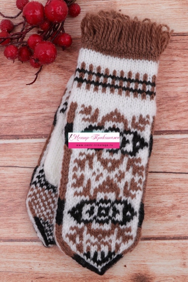 Варежки женские шерстяные №НШ102-1 (17/114)