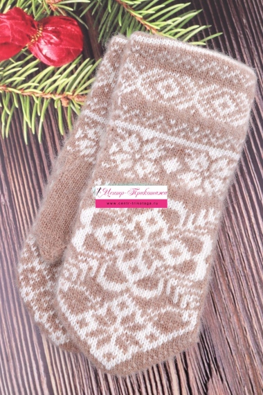 Варежки женские шерстяные №НШ101-2 (17/110)