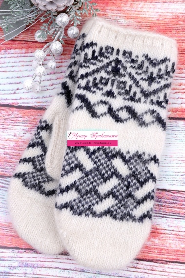 Варежки женские шерстяные №НШ107-3 (17/111)