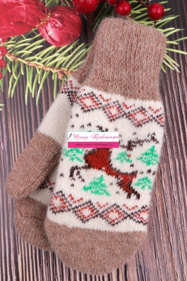 Варежки женские шерстяные №НШ108-2 (17/113)